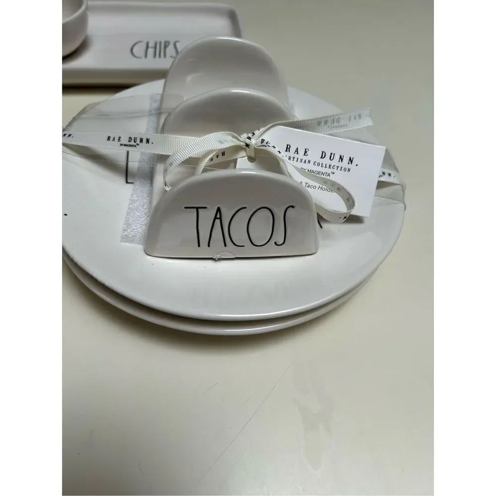 Rae Dunn 2 Taco Sets Plus Chips And Queso